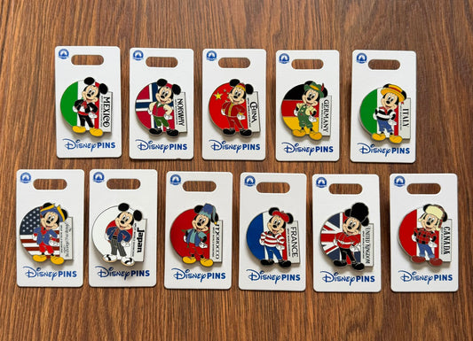 Mickey Mouse EPCOT World Showcase 2026 Pins at Walt Disney World