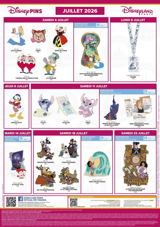 Disneyland Paris July 2026 Pin Releases