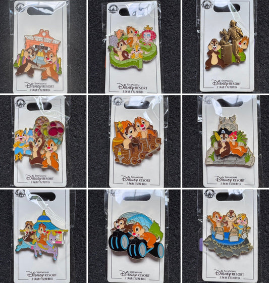 New Chip n Dale Attraction Pins at Shanghai Disney Resort