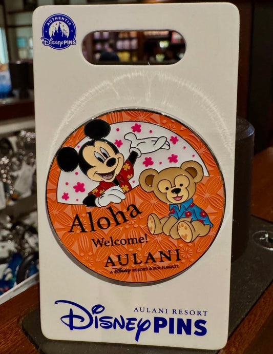 Mickey & Duffy Bear Aulani Button Disney Pin