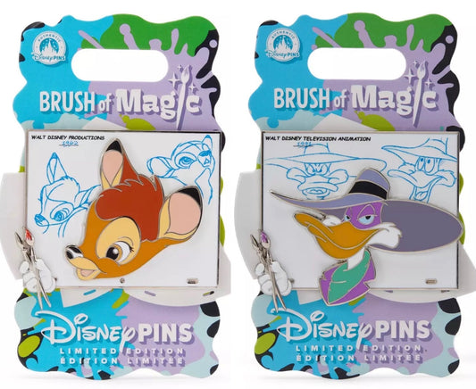Bambi & Darkwing Duck Brush of Magic Pins at Disney Store