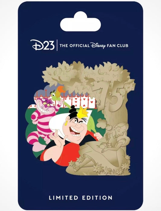 Queen of Hearts & Cheshire Cat - Alice in Wonderland 75th Anniversary D23 Pin