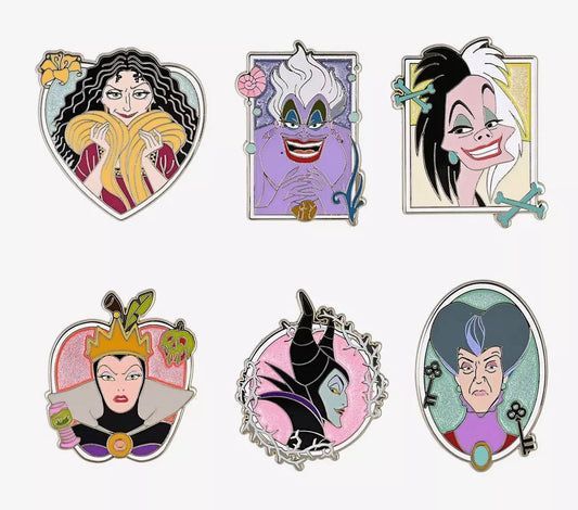 Disney Villains Portrait Blind Box Pin Set - BoxLunch