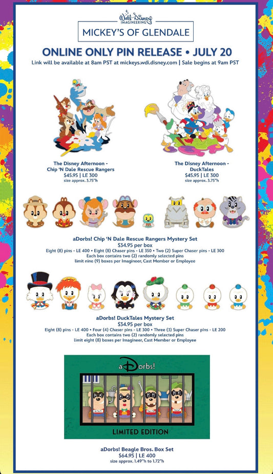 The Disney Afternoon WDI Pin Series at Mickey’s of Glendale