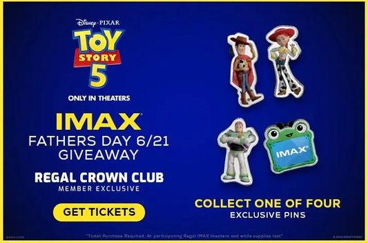 Toy Story 5 Regal Theatres Pins