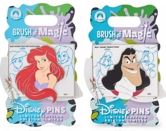 Ariel & Captain Hook Brush of Magic Pins at Disney Store