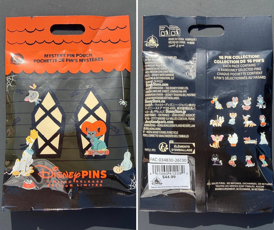 Disney Cats & Dogs Halloween Costumes Mystery Pin Set