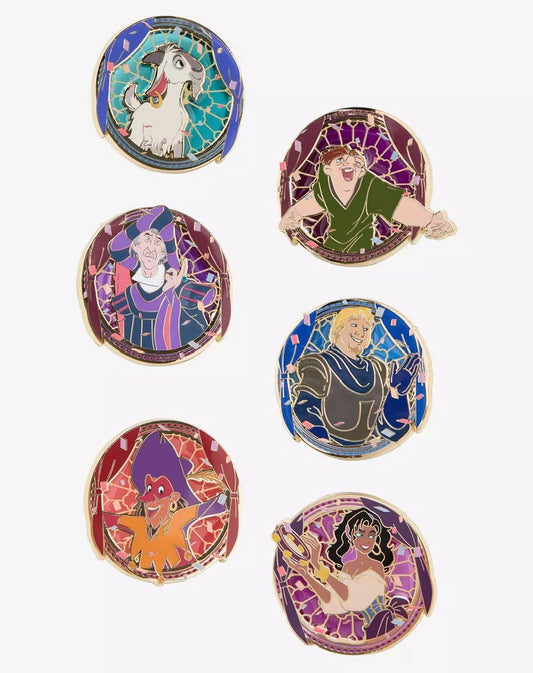 The Hunchback of Notre Dame Stained Glass Portrait Blind Box Pin Set at BoxLunch