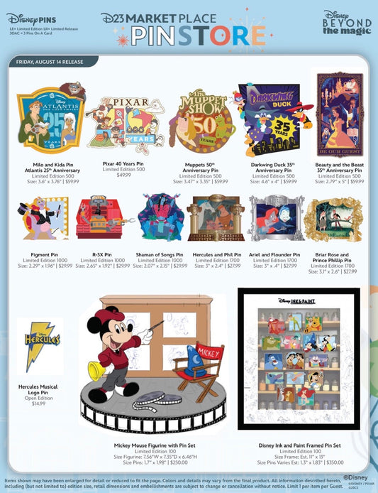Friday D23 Marketplace Pin Store Pin Releases - D23 2026