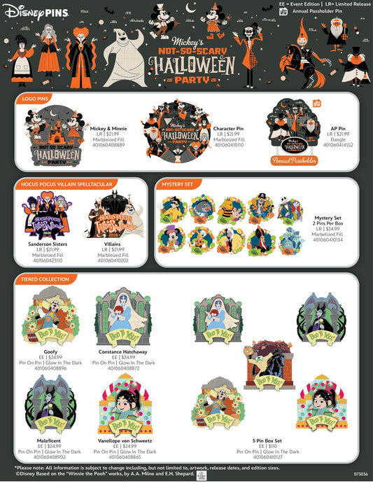 Mickey’s Not So Scary Halloween Party 2026 Disney Pins