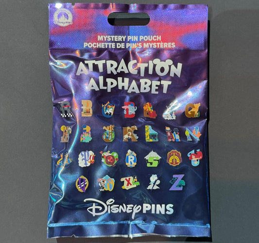 Attraction Alphabet Mystery Pin Set at Disney Parks