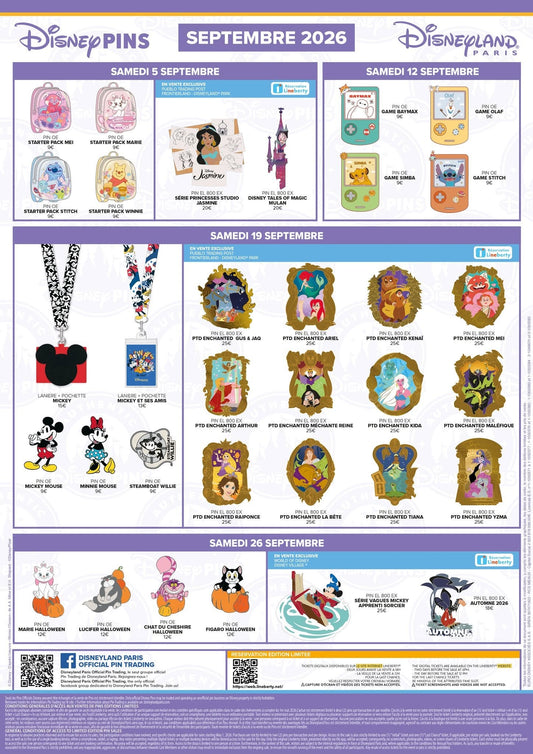 Disneyland Paris September 2026 Pin Releases