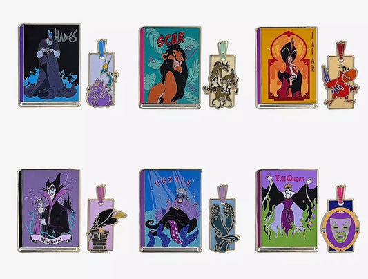 Disney Villain Book & Bookmark Blind Box Pin Set - BoxLunch