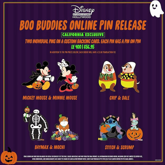 Boo Buddies Pin Release Online at Disney Studio Store Hollywood