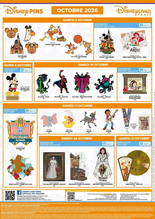 Disneyland Paris October 2026 Pin Releases