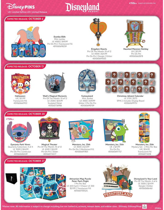 October 2026 Disney Parks Pin Preview