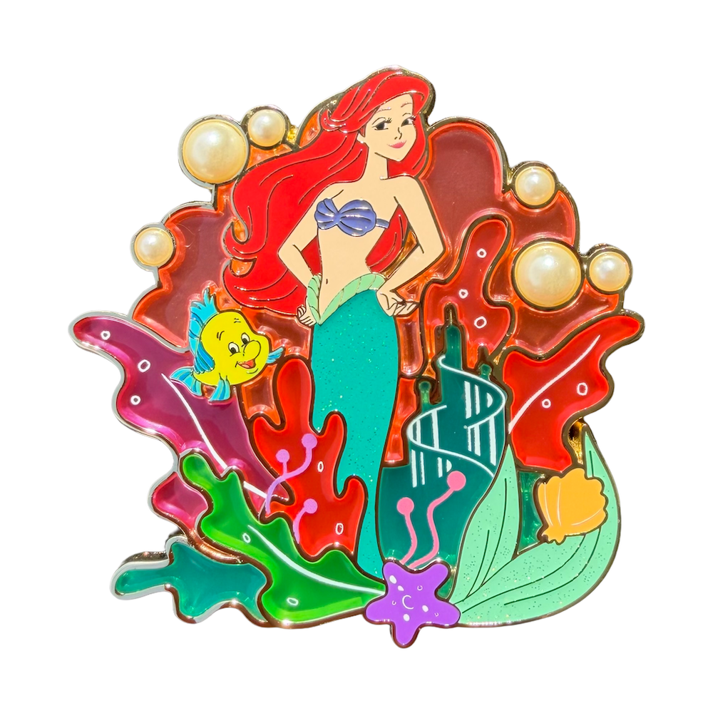 Ariel & Flounder The Little Mermaid Stained Glass Disney Pin
