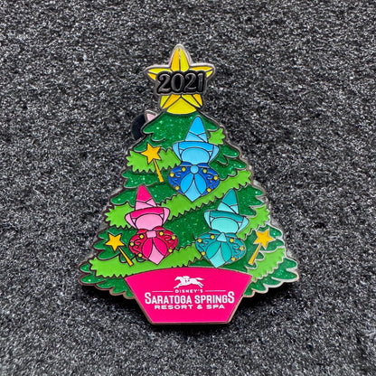 Aurora & Samson Saratoga Springs Resort Christmas Tree Hinged Pre-Production Pin