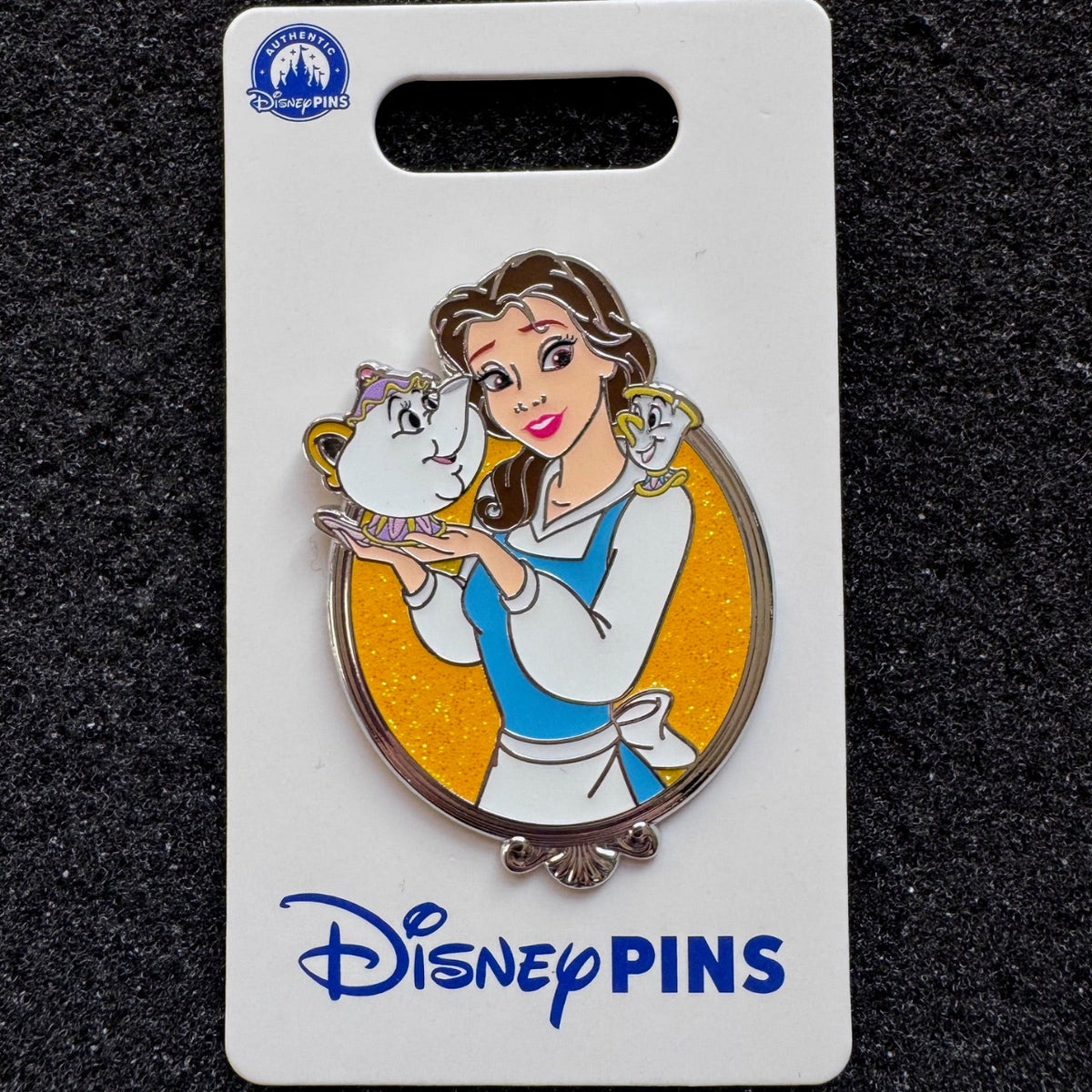 Belle Princess Glitter Portraits Pin