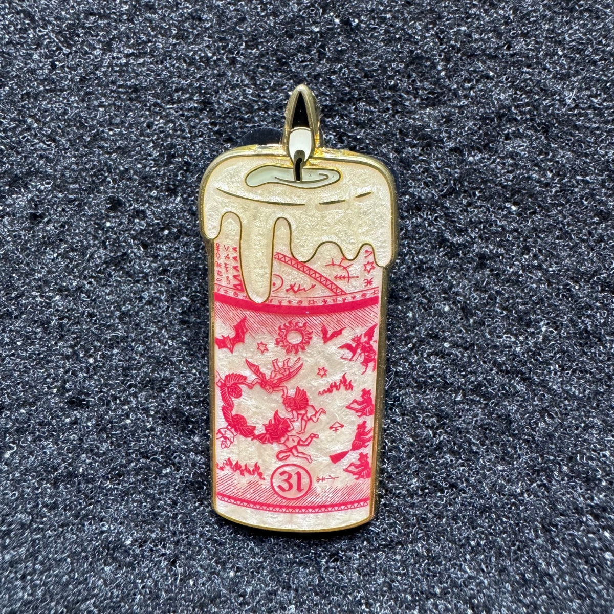 Black Flame Candle Hocus Pocus Pin