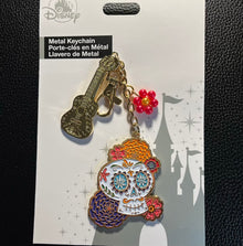 Coco Sugar Skull & Guitar Keychain