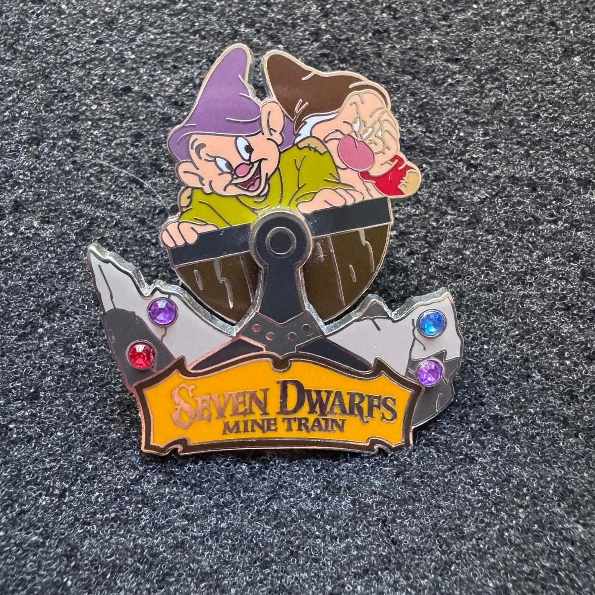 Dopey & Grumpy Seven Dwarfs Mine Train Rocking Pin
