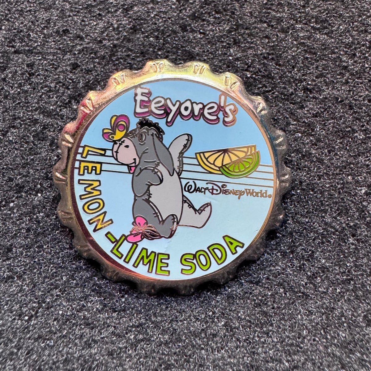 Eeyore's Lemon-Lime Soda Bottle Cap Pin