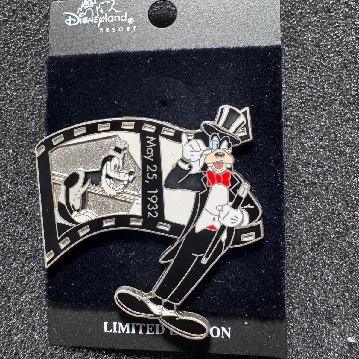 Goofy's 70th Birthday 1932 Black and White Vintage Pin