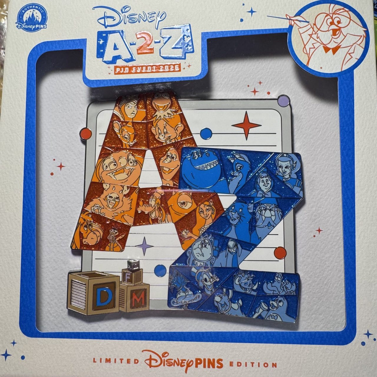 A-2-Z Character Name Letter Block Jumbo Pin