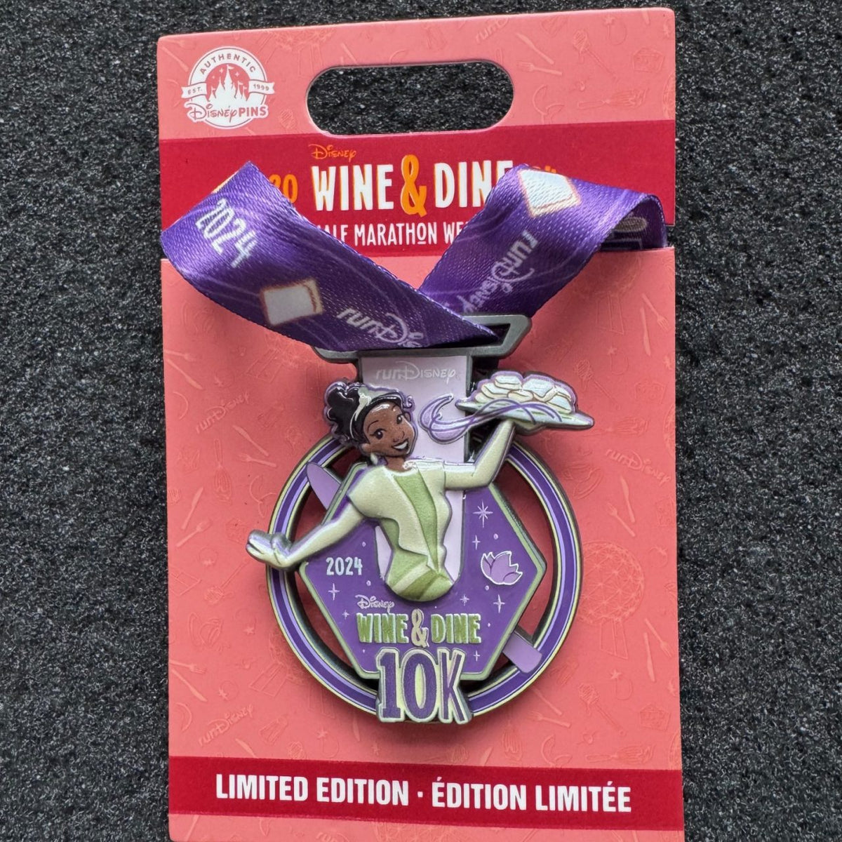 Tiana runDisney Wine & Dine 10k Medal Pin