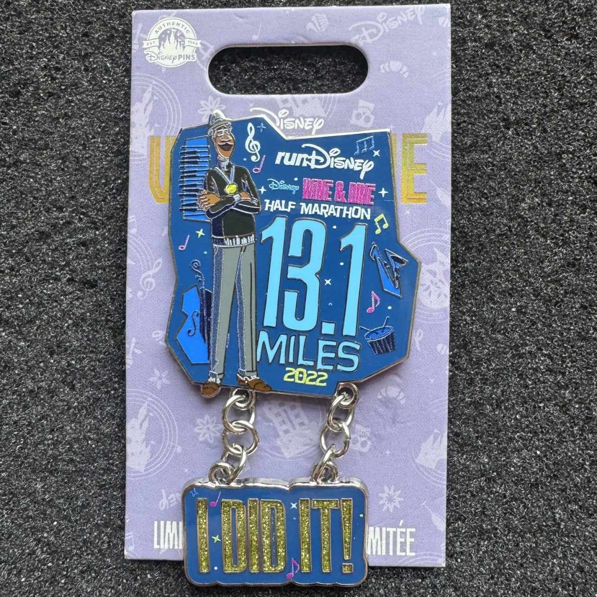 Joe Gardner Soul runDisney Wine & Dine Half Marathon Dangle Pin