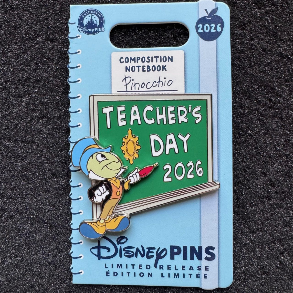 Jiminy Cricket Teacher's Day Pin