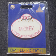 Mickey 100 Years of Magic Name Tag WDW 50th Anniversary Pin