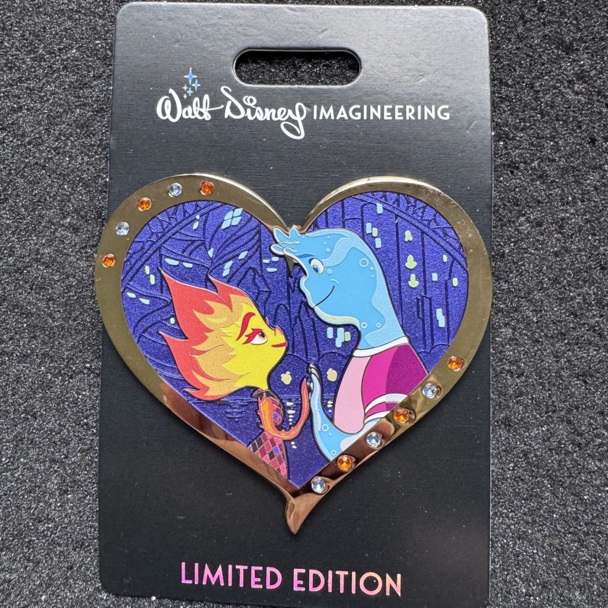 Ember and Wade Elemental Valentine Hearts WDI Pin