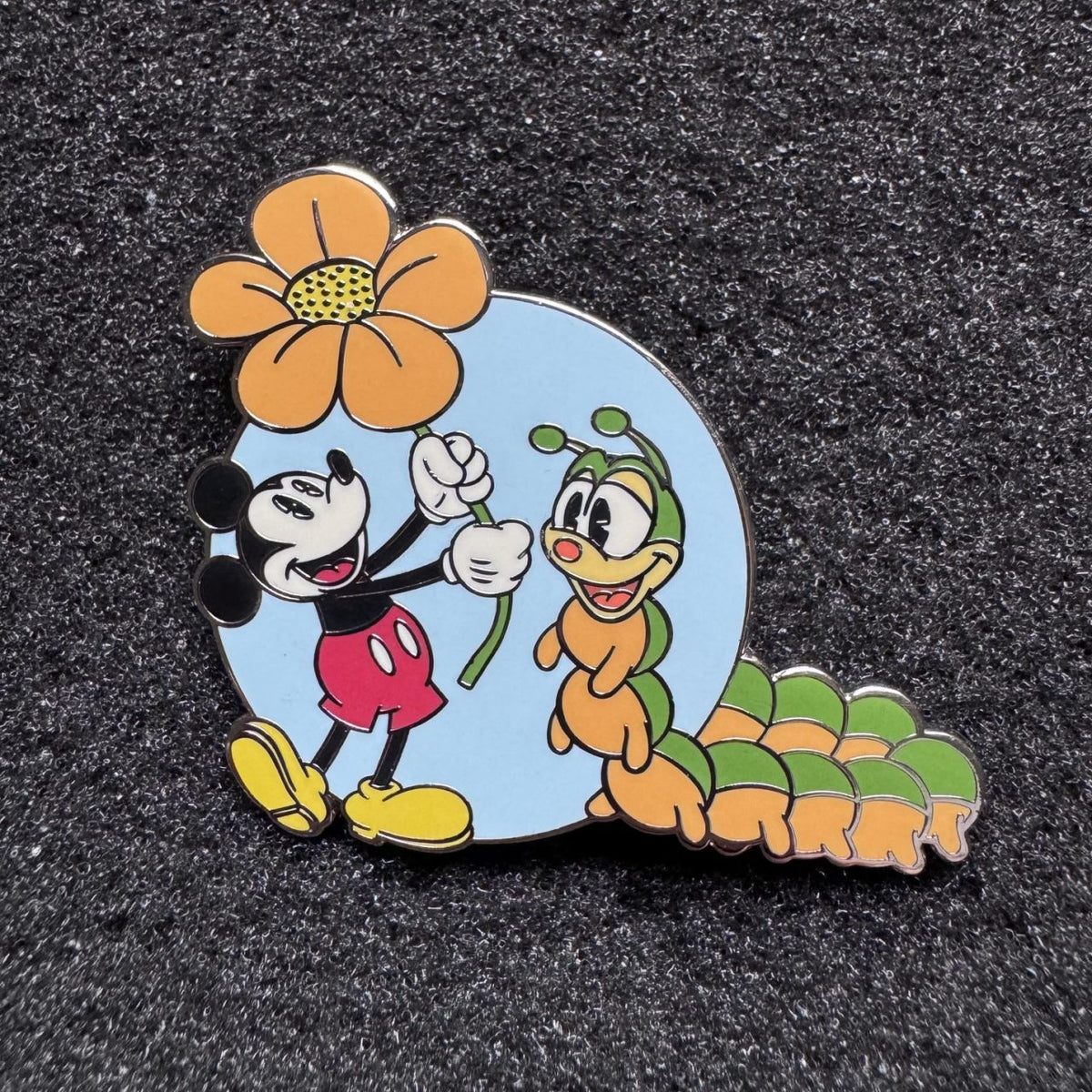 Mickey with Flower and Caterpillar - Mickey's Garden Pin