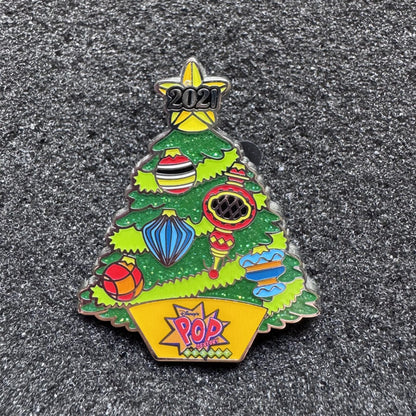 Mickey Pop Century Resort Christmas Tree Hinged Pre-Production Pin