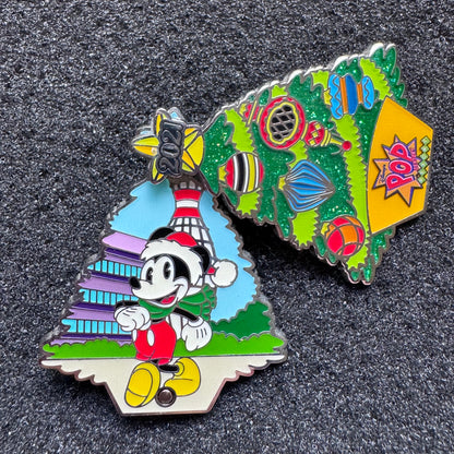 Mickey Pop Century Resort Christmas Tree Hinged Pre-Production Pin