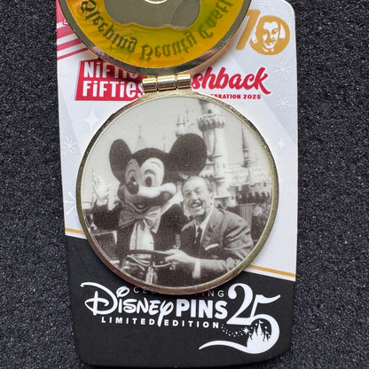 Mickey & Walt Sleeping Beauty Castle Niftie Fifties Flashback Hinged Pin