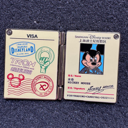Mickey Mouse Pin Trading Carnival Passport Hinged Pin