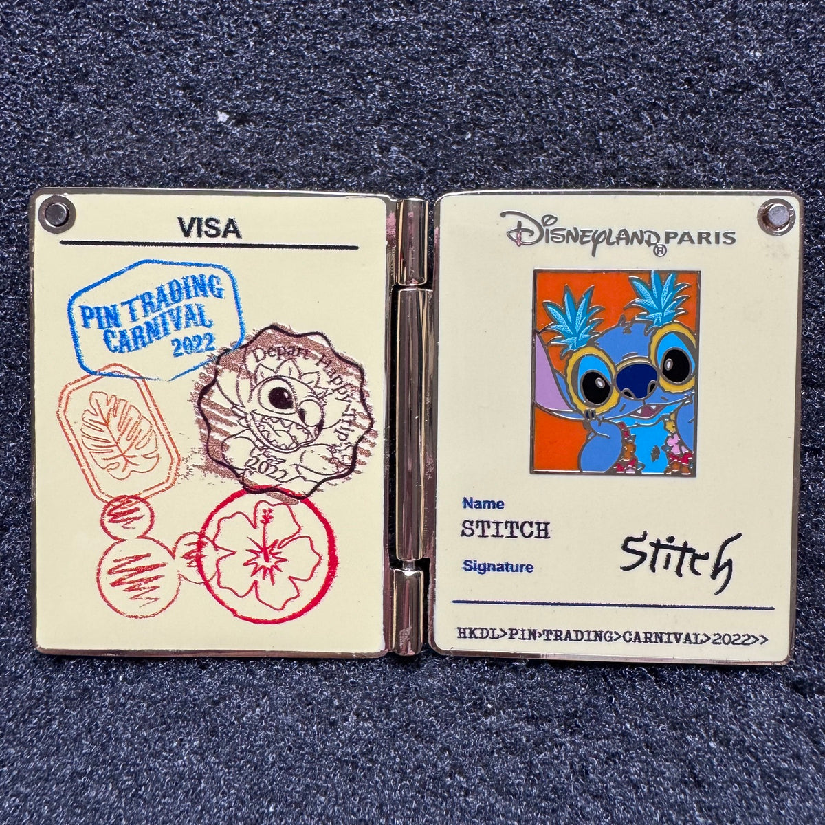 Stitch Pin Trading Carnival Passport Hinged Pin