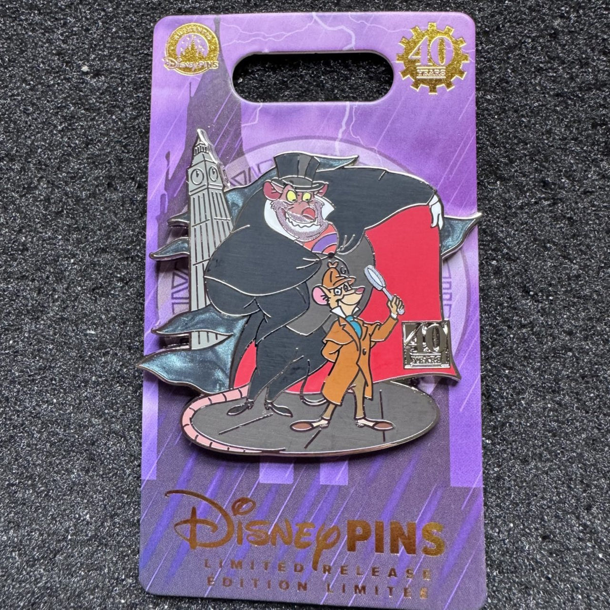 The Great Mouse Detective 40th Anniversary Pin