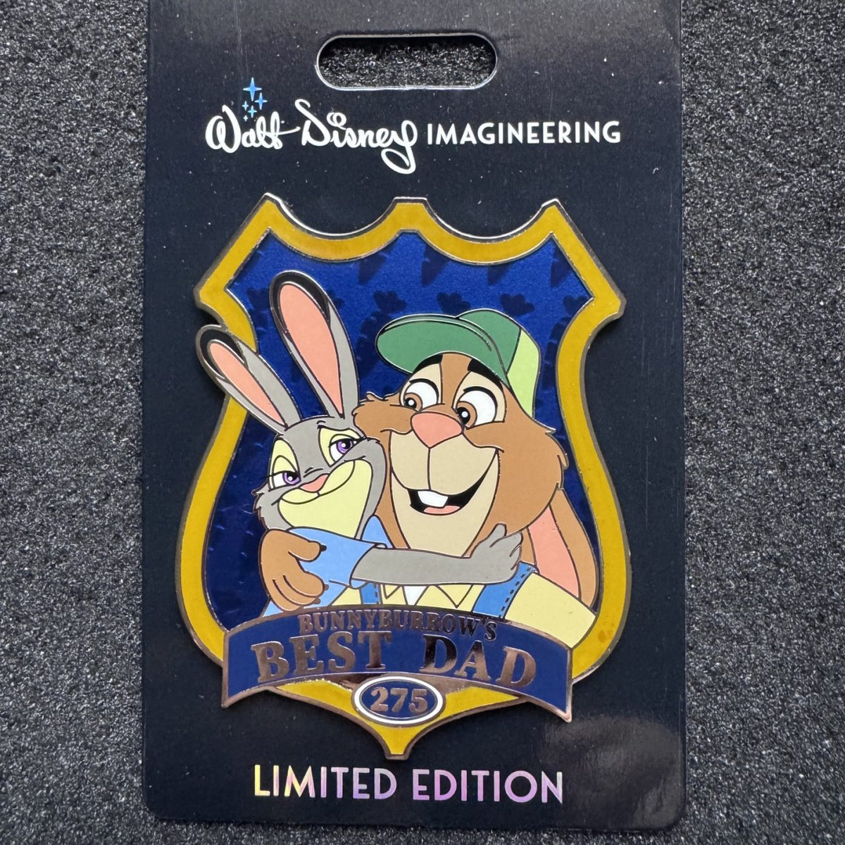 Judy & Stu Hopps "Bunnyborrow's Best Dad" Zootopia WDI Pin