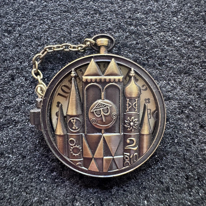 It's a Small World Stop Watch Magical Timepieces Hinged Pin