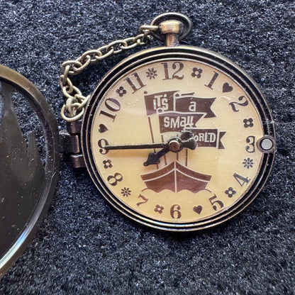 It's a Small World Stop Watch Magical Timepieces Hinged Pin