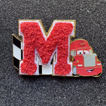 "M" Mack Pixar Cars Chenille Fuzzy Letters Blind Box Pin