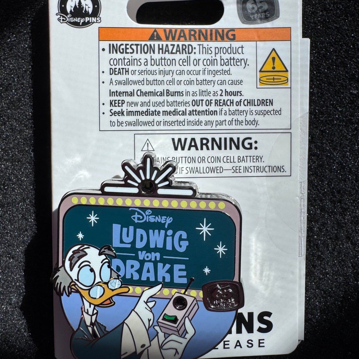 Ludwig Von Drake 65th Anniversary Light Up Pin