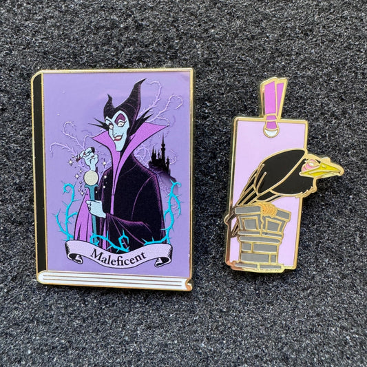 Maleficent Disney Villain Book and Bookmark Blind Box Pin Set