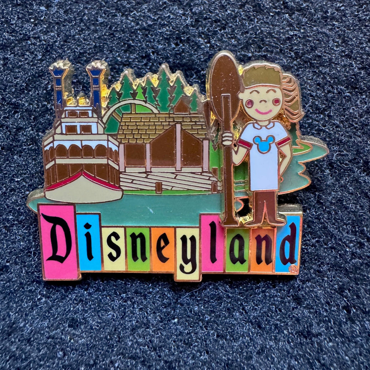 Mark Twain Riverboat Canoe Disneyland Retro Pin