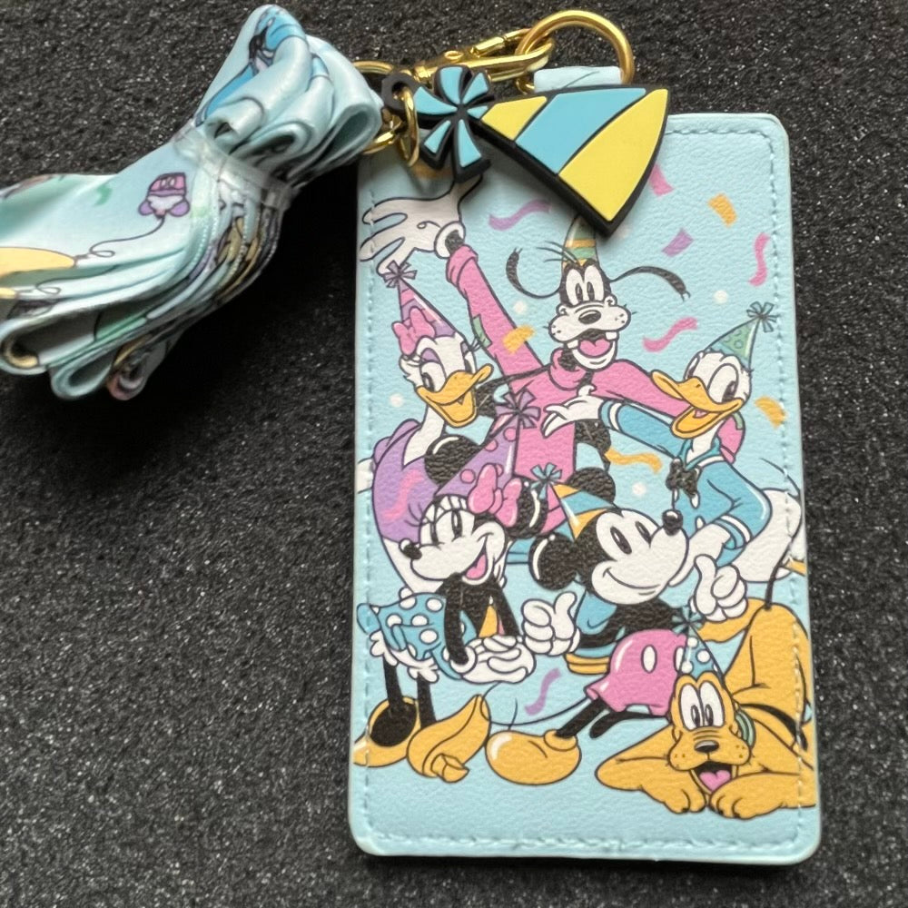 Mickey Mouse and Friends Birthday Celebration Loungefly Cardholder Lanyard