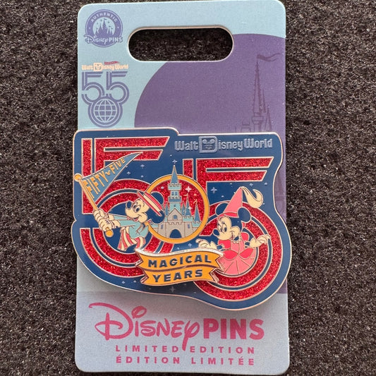 Mickey & Minnie Walt Disney World 55th Anniversary Pin